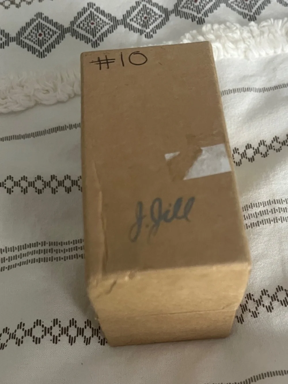 J. Jill:  Silver-Tone Rectangular Watch with Brown Braided Strap